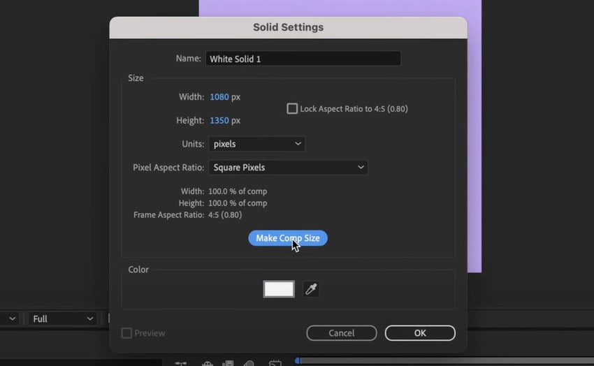 Adobe After Effects tutorial​: Make Comp Size.
