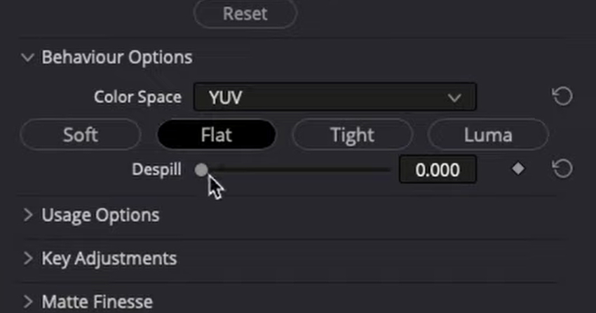 Despill Slider being Adjusted