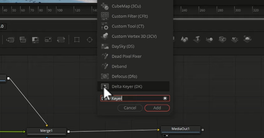 User Searching for Delta Keyer In Menu