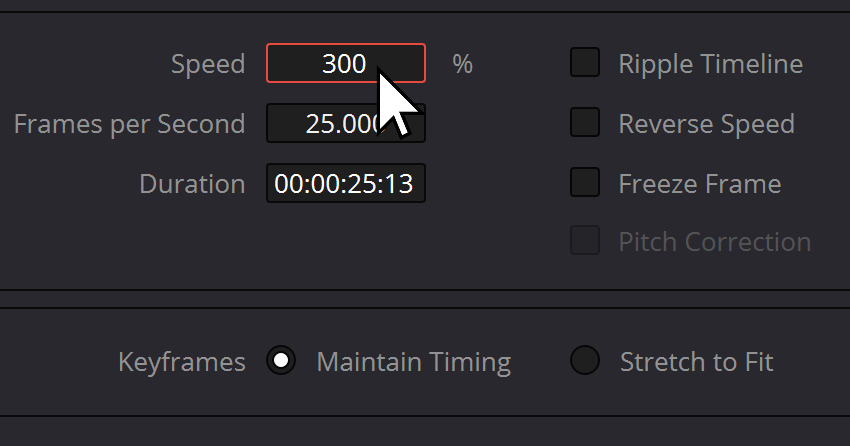 Increase Clip Speed Using Context Menu