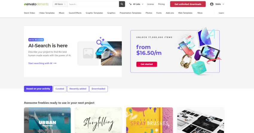 Envato Elements Website Thumbnail Image Showcasing DaVinci Resolve Effects.