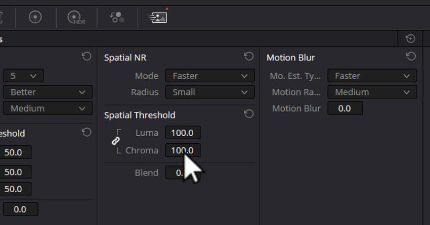 User adjusting Luma and Chroma to show how to reduce noise in DaVinci Resolve.