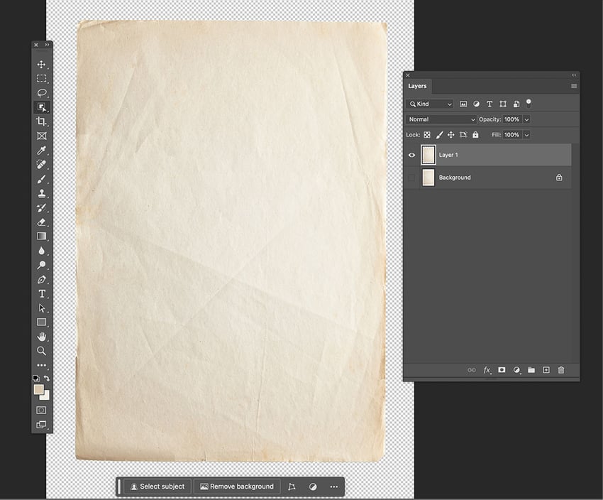 Create a gel print effect in photoshop textured paper