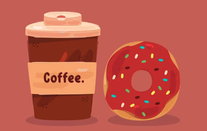 coffe and donut illustration