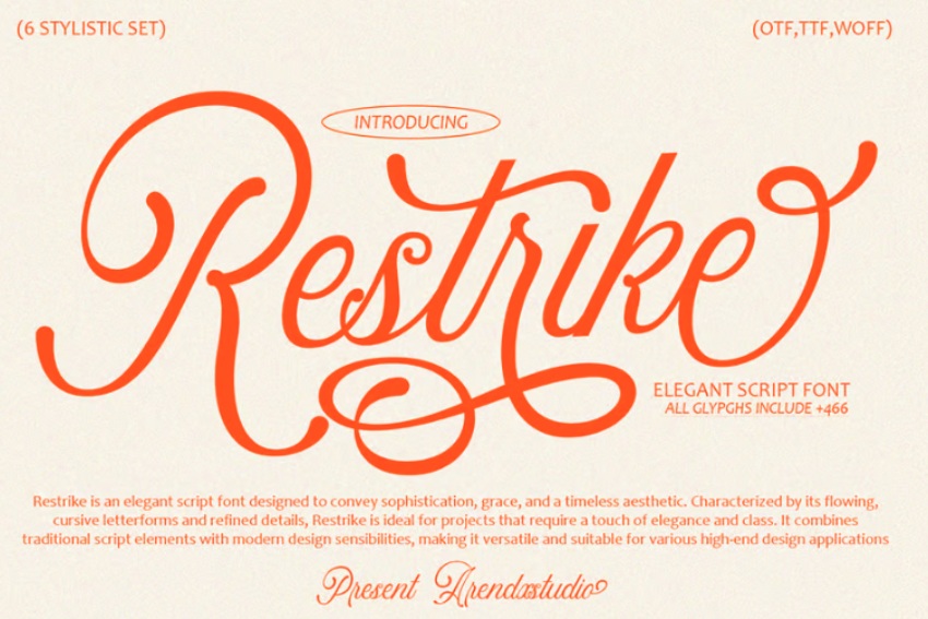 Restrike Elegant Script Font
