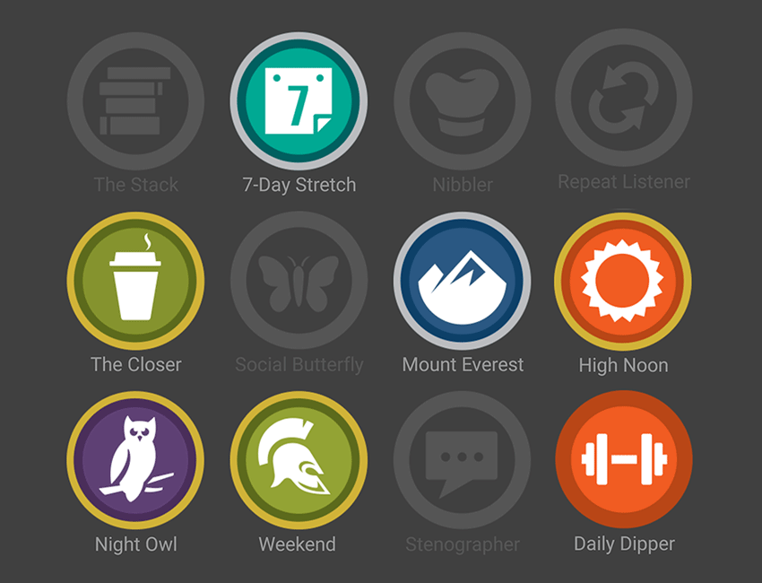 Some of audibles badges