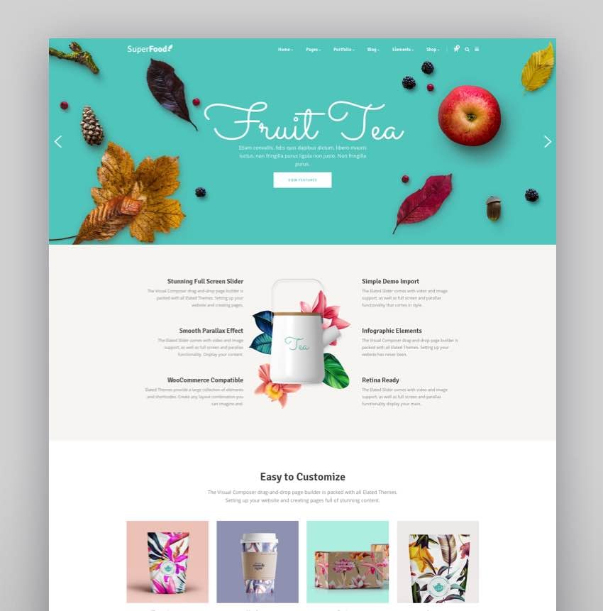 Superfood - Tema de WordPress para alimentos y comida y productos orgánicos
