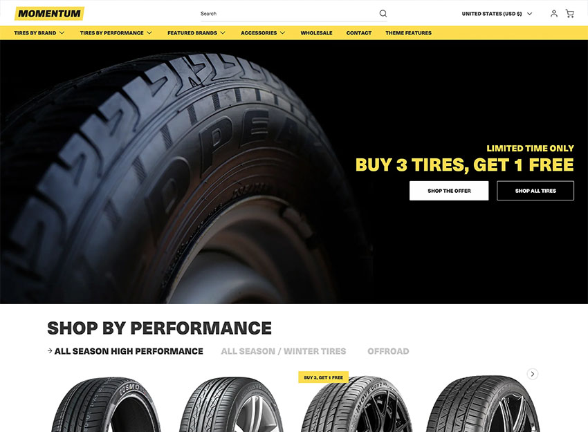 momentum shopify theme screenshot