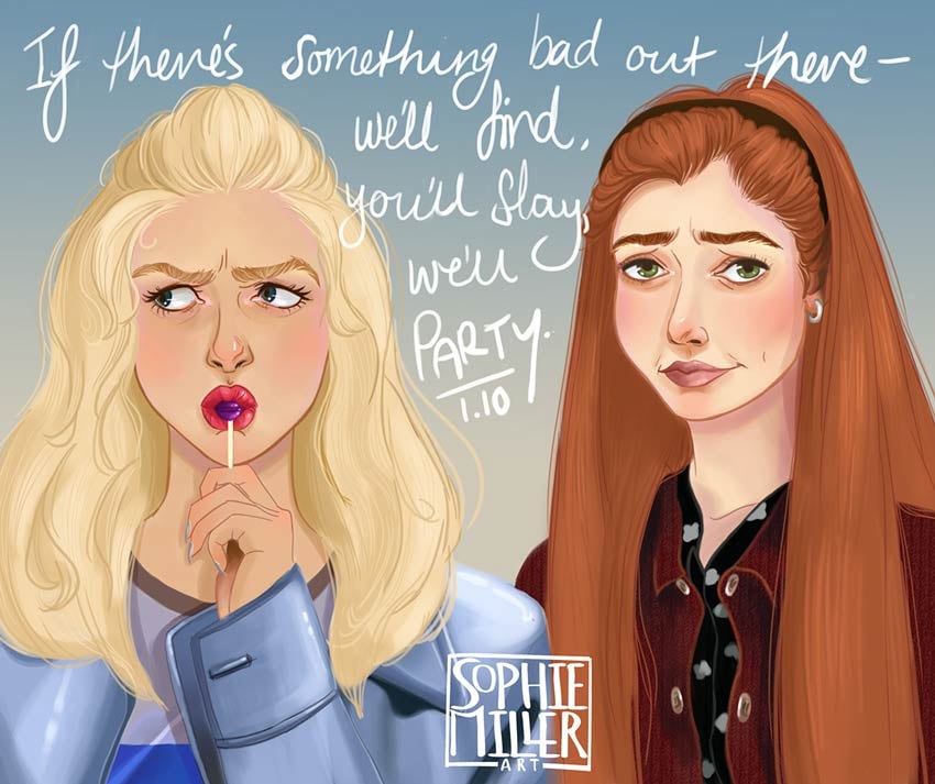 Image: https://cms-assets.tutsplus.com/uploads/users/346/posts/27128/image/sophiemiller4.jpg Buffy and Willow Painting by Sophie Miller