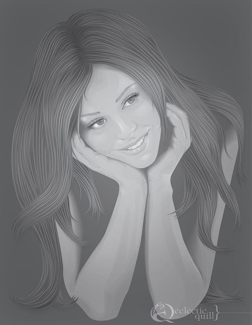 Long Hair Vector Portrait by Dana