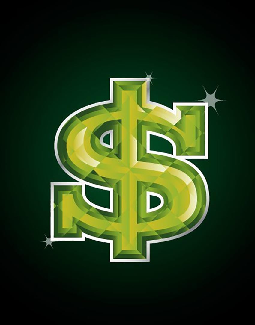 Jeweled Vector Dollar Sign by Narcisa Didoaca