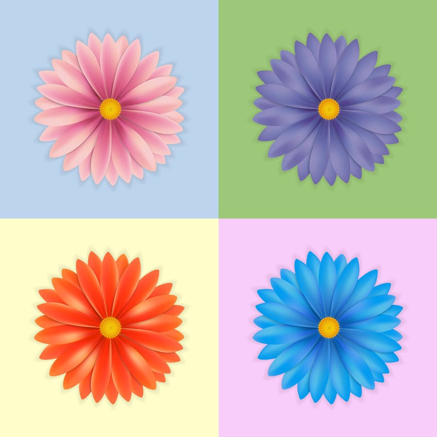 Gradient Mesh Flowers by Fabienne