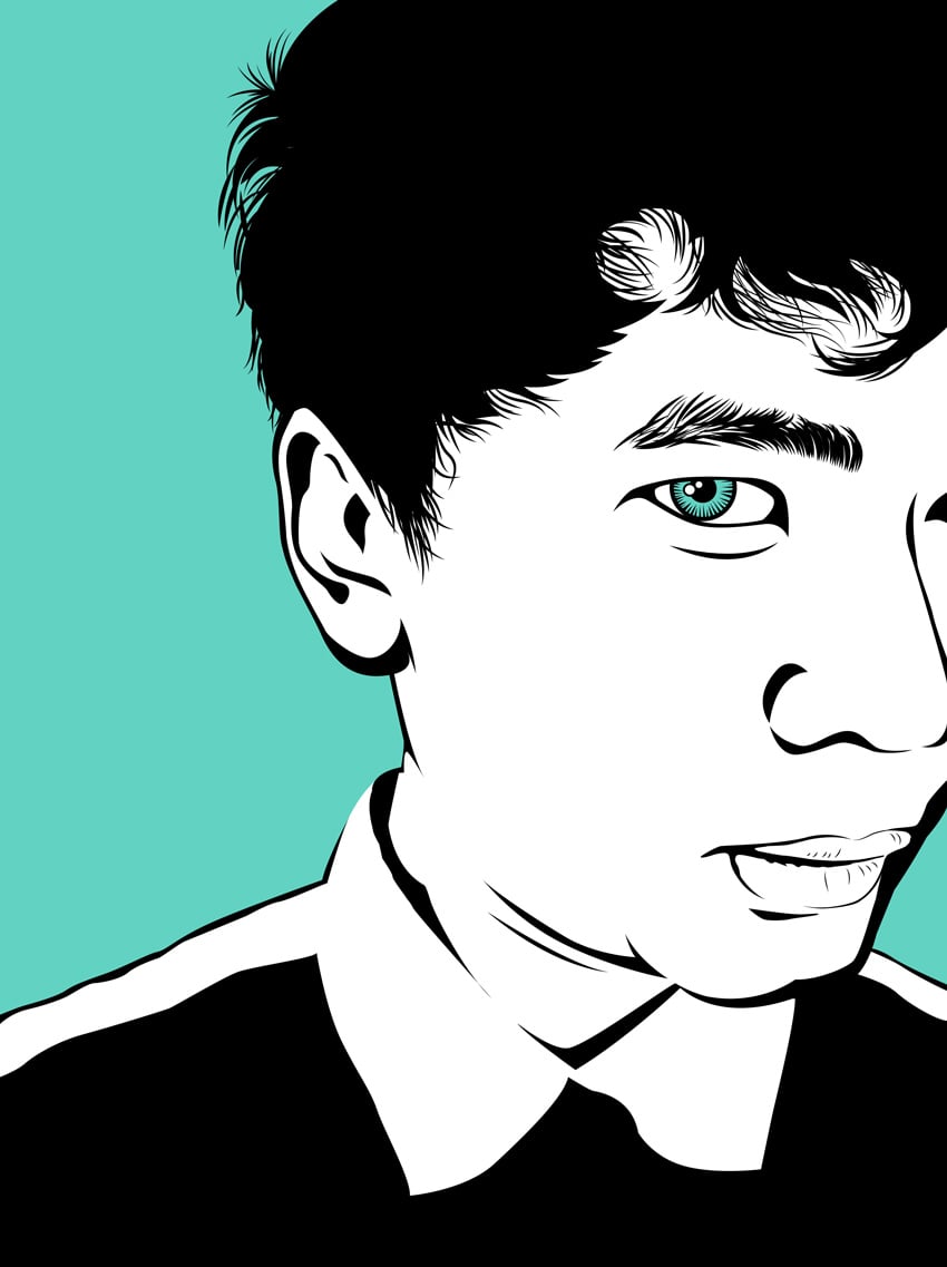 Chunky Line Art Portrait by ROmy Adistyan