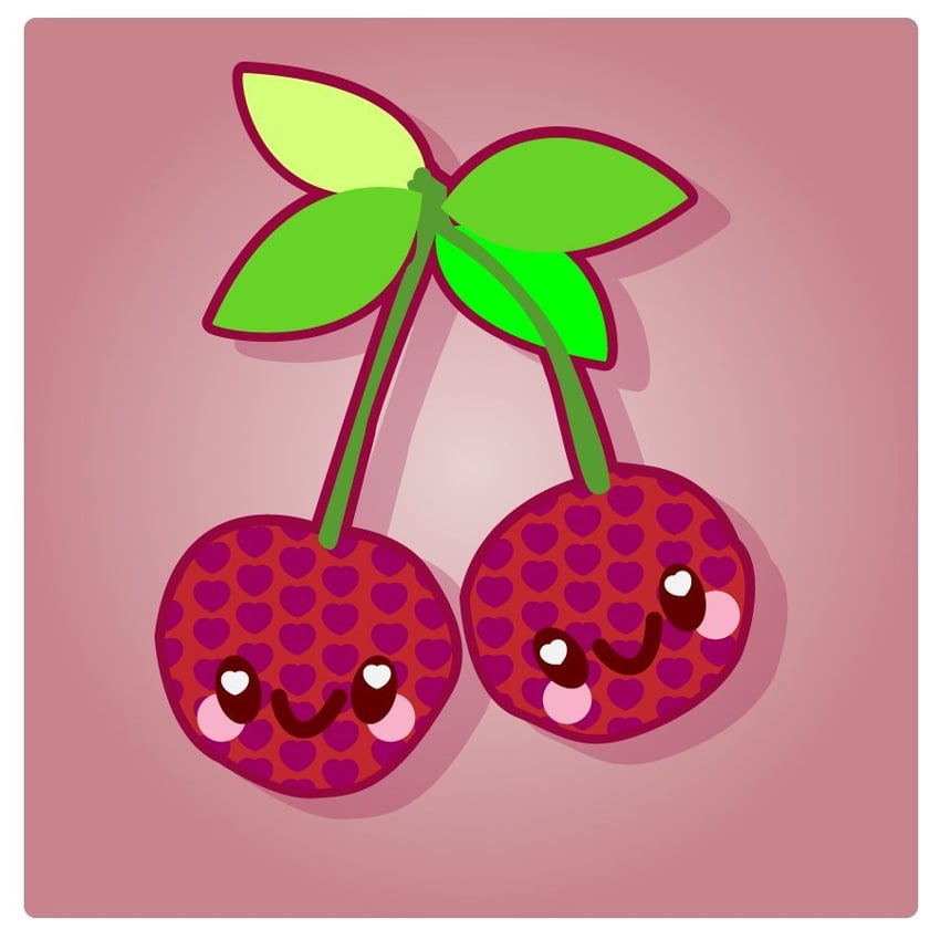 Kawaii Cherry Vector Illustration Tutorial