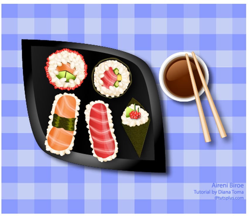 Vector Sushi Icons Illustrator Tutorial
