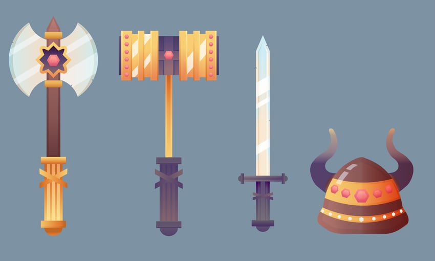 Fantasy Game Weapons Adobe Illustrator Tutorial
