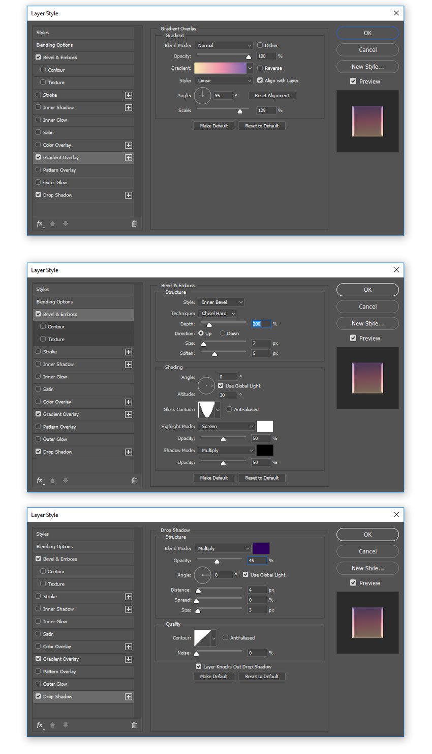 blending option settings