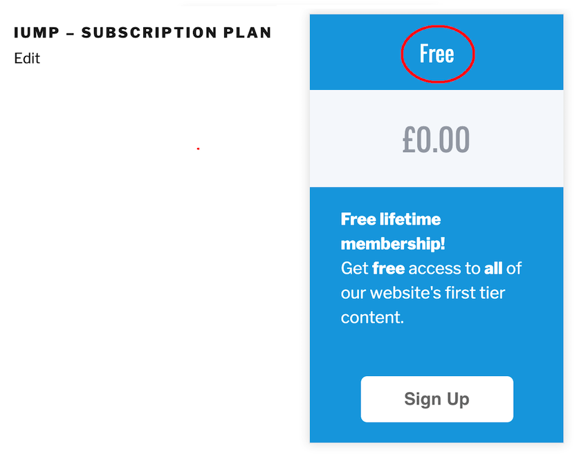 The Level Label text appears along the top of the subscription level box