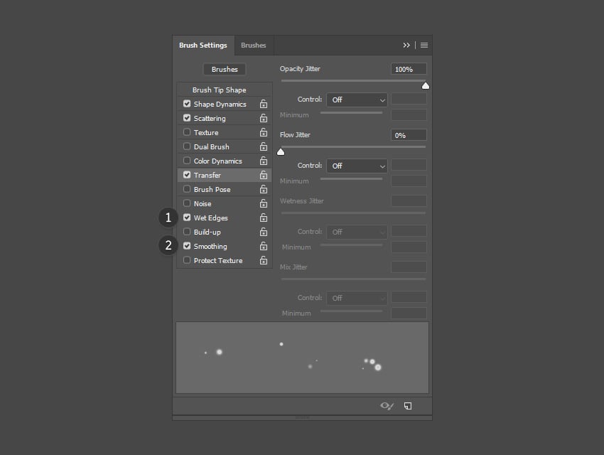 Activate wet edges and smoothing