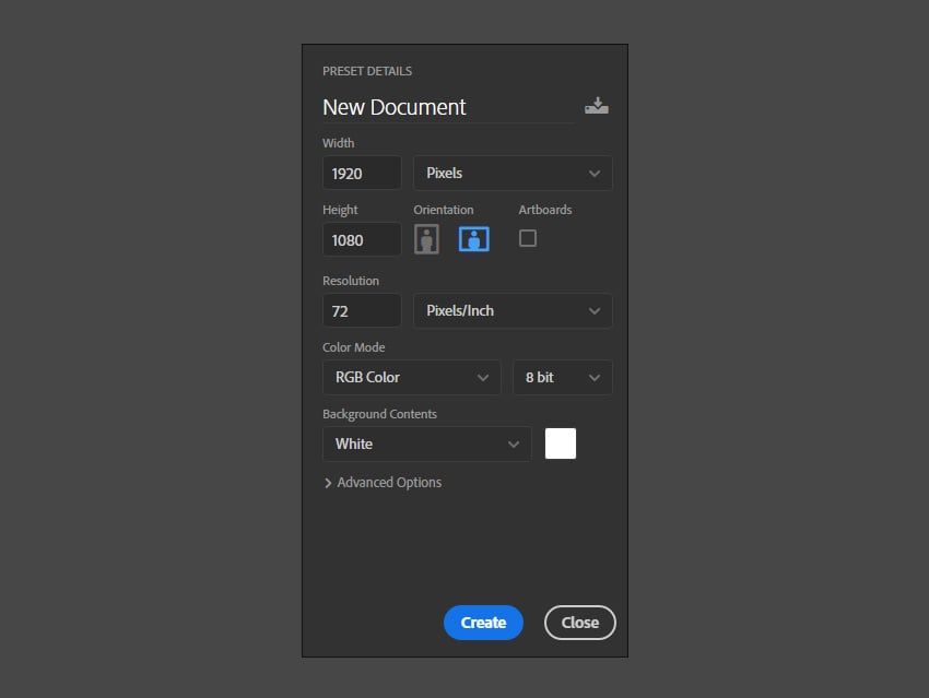 Create a new document