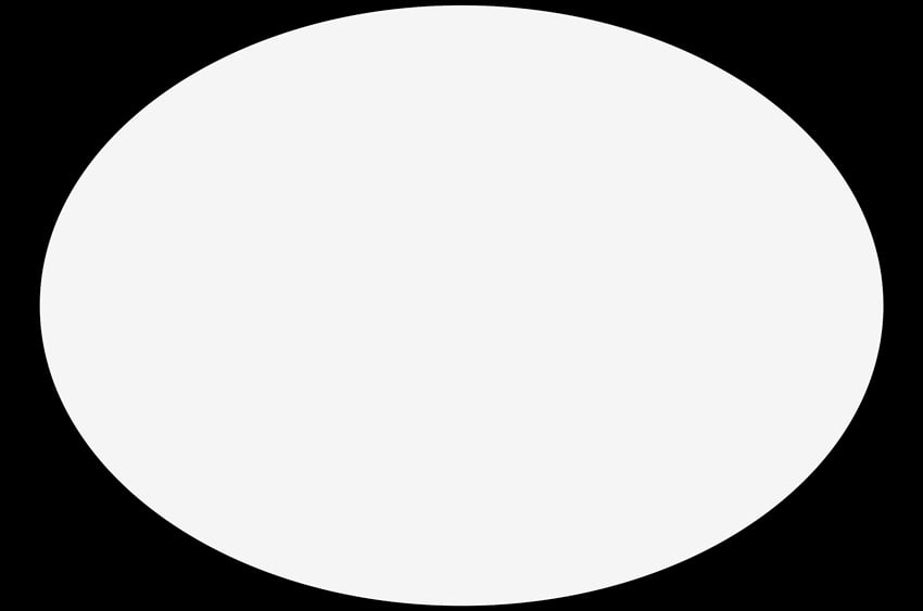 Create a white ellipse on a black background