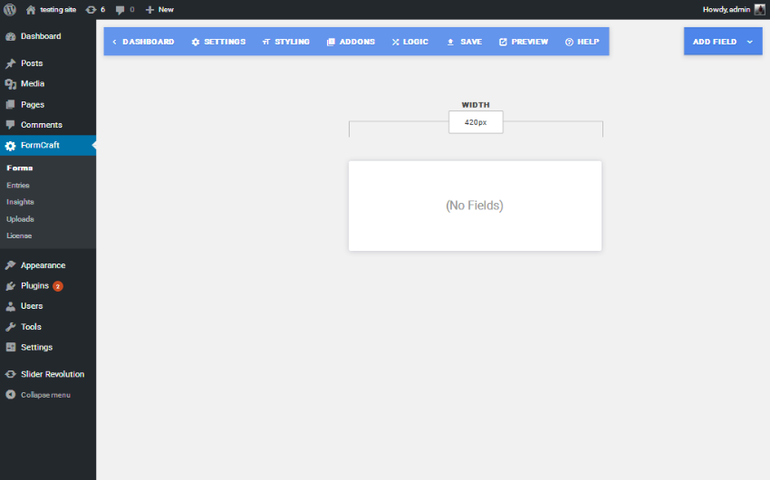 Creating a blank form