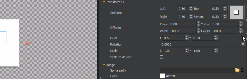 Empty UI Canvas - Anchor properties