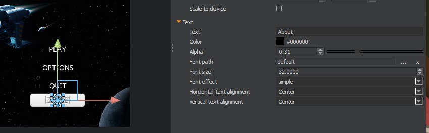 UI Canvas - Button properties