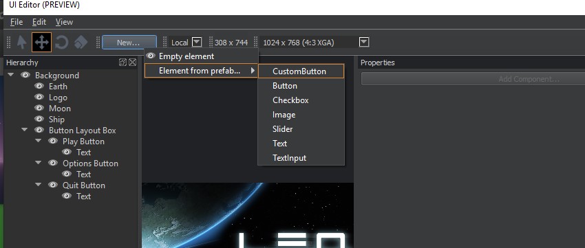 UI Editor - Add the CustomButtom PreFab