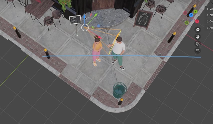 behind the line shot