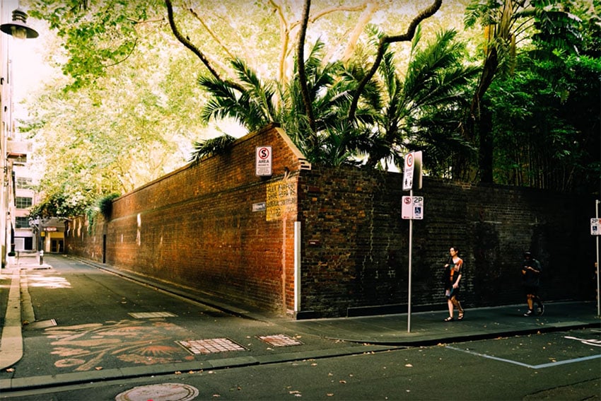 brick wall at an angle