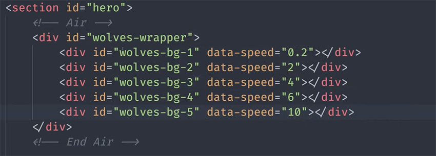 divs with different data speeds