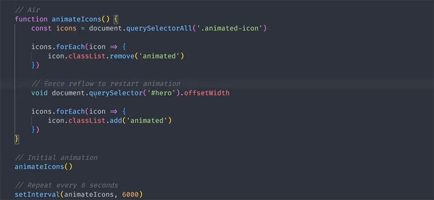 javascript icon animation