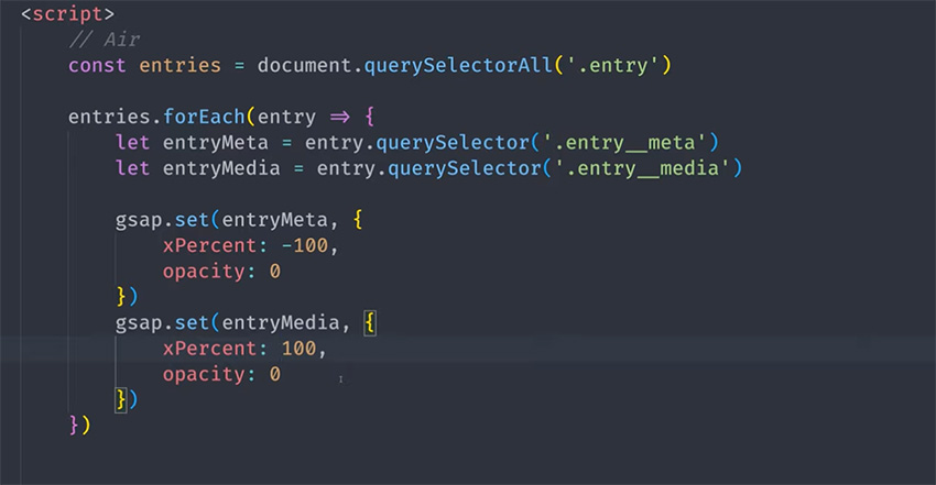 js code to move items off page
