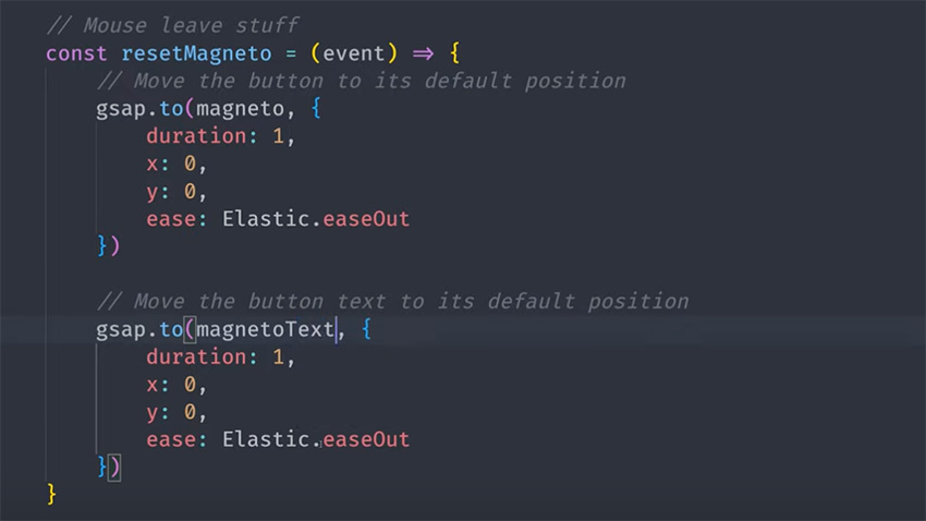 code for mouse leaving button