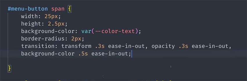 menu icon transition