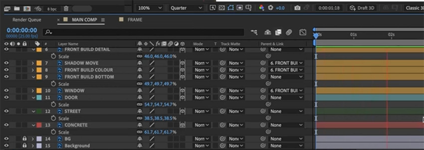 settings for parallax effect