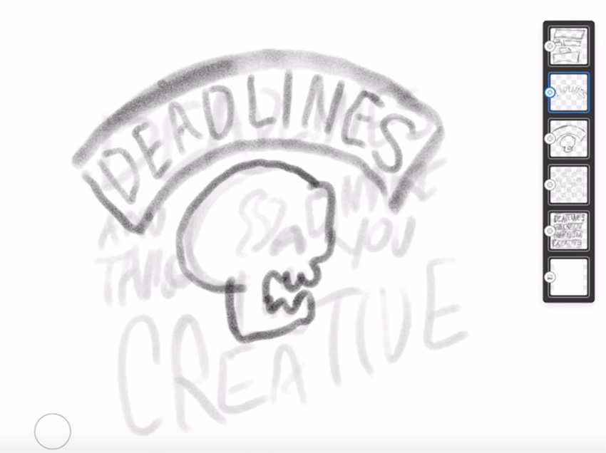 skull with curved text