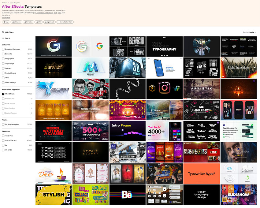 after effects templates