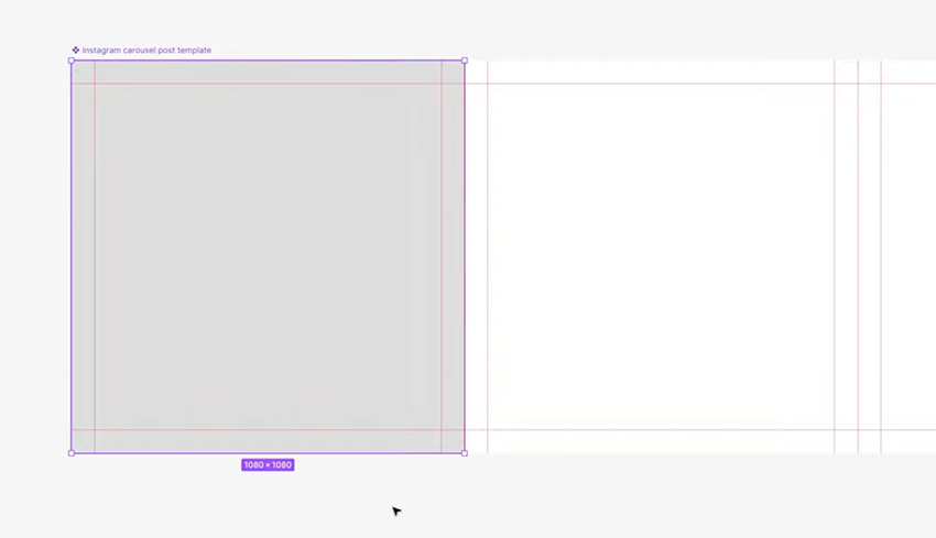 setup for instagram carousel in figma