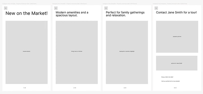wireframe for instagram story