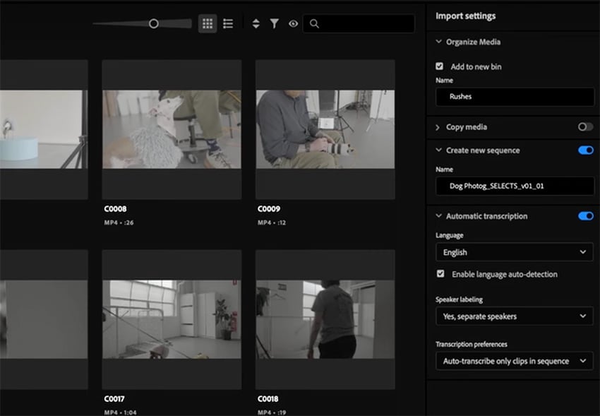 premiere pro import settings