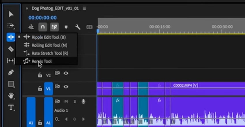 remix tool in premiere pro
