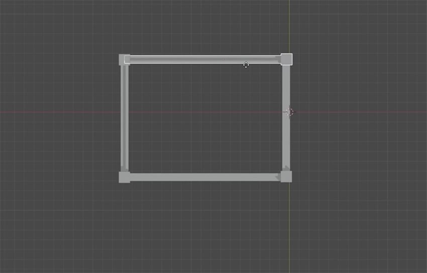 four walls in top view