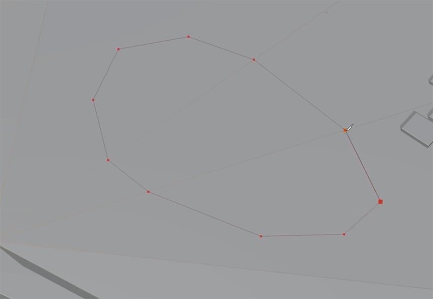 pond shape created with knife tool in blender