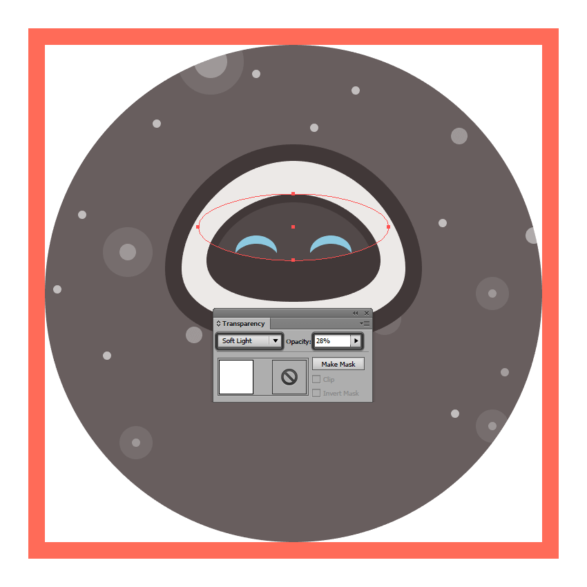 adjusting the transparency settings for eves display reflection