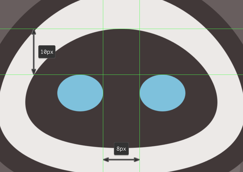 creating the main shapes for eves eyes