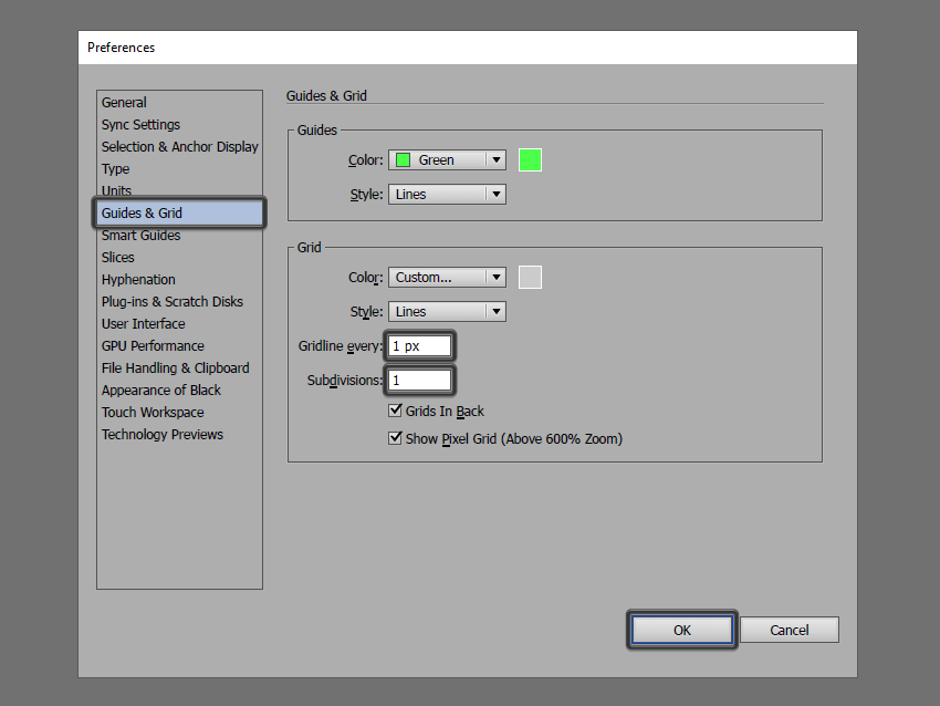 setting up a custom grid