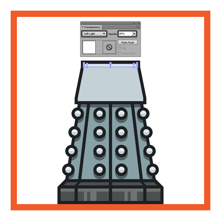 adding a top highlight to the upper section of the daleks body