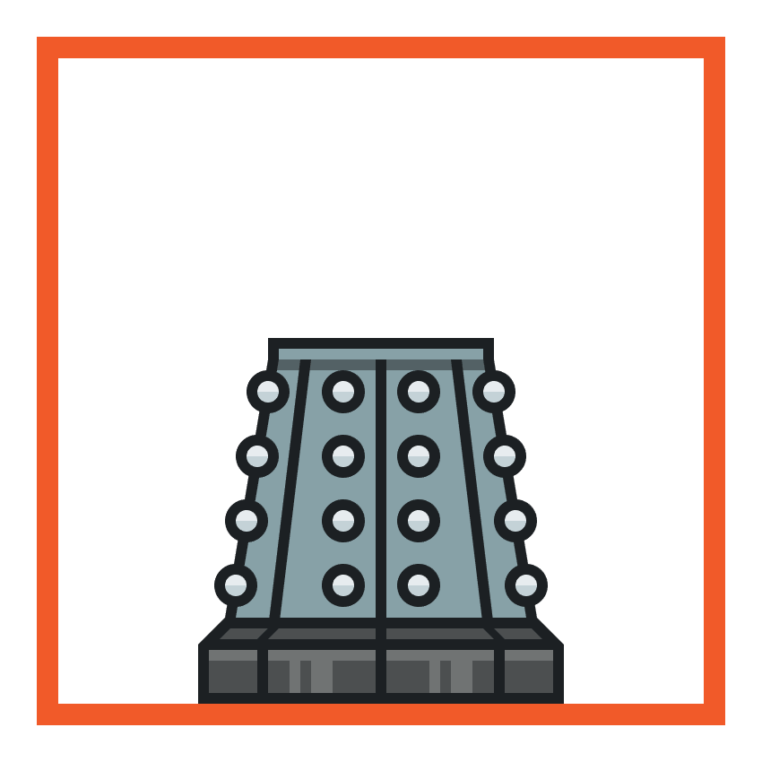 adding the rows of spheres to the daleks lower body